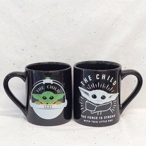 🆕️ Star Wars SET OF 2 The Child 14OZ Black Mugs - NWOT